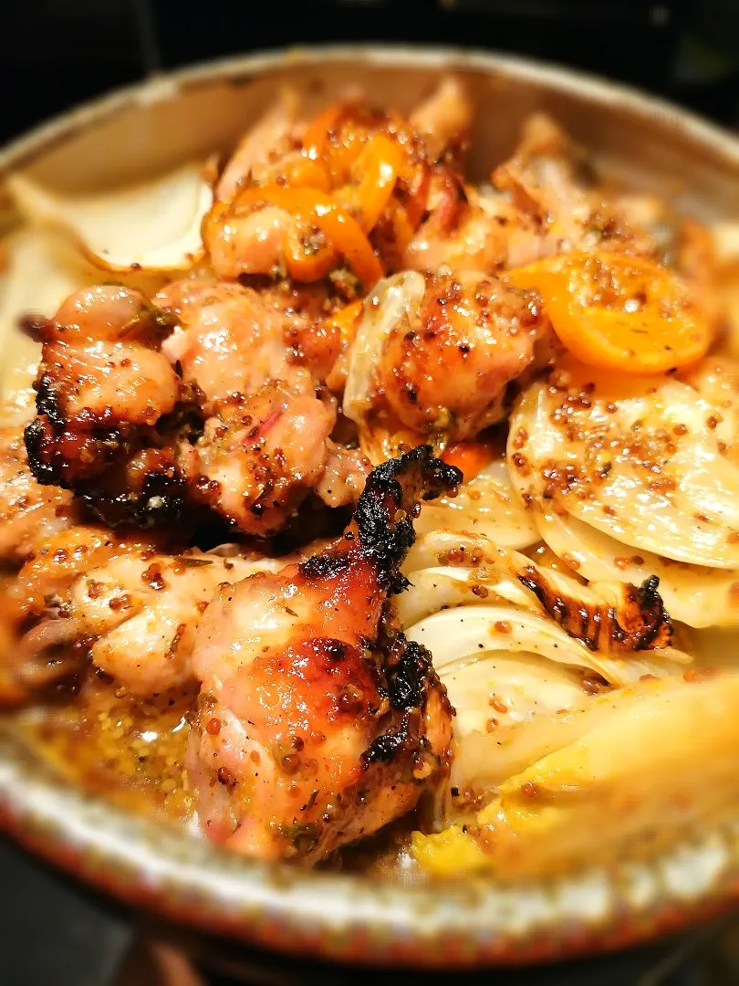 Roasted chicken wings with fennel and pernod (out of the oven after 35/45 minutes) |David_cooks_and_eatsさん