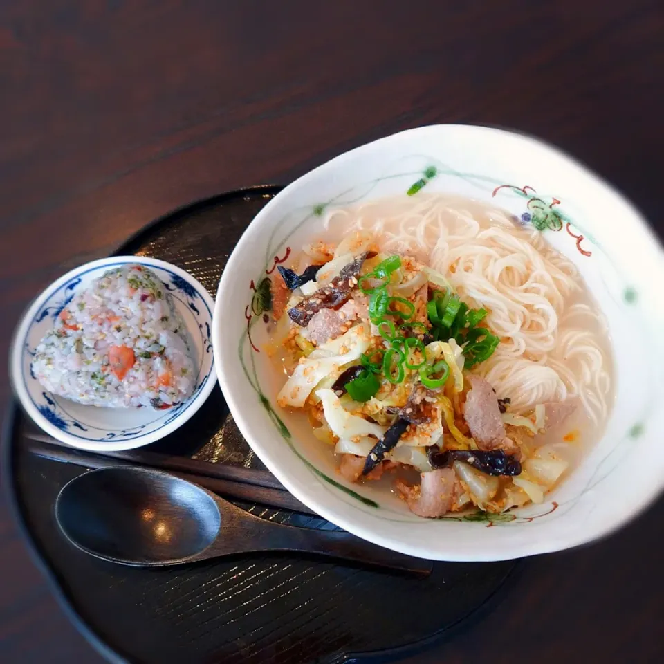 自家製豚骨スープにゅうめん|samiさん