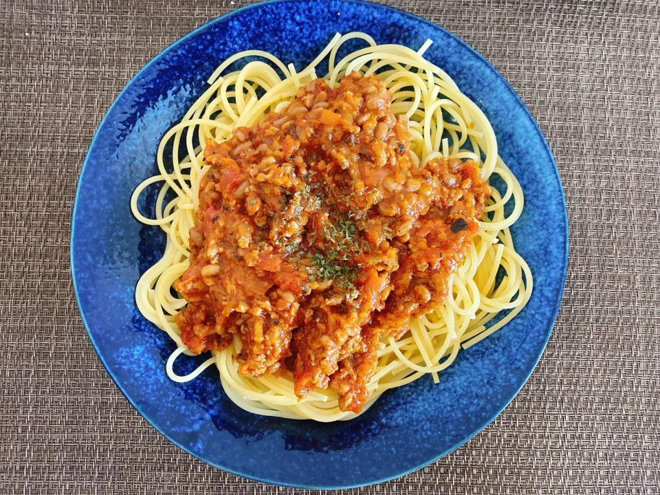 納豆ミートソースパスタ🍝|ぴらこさん