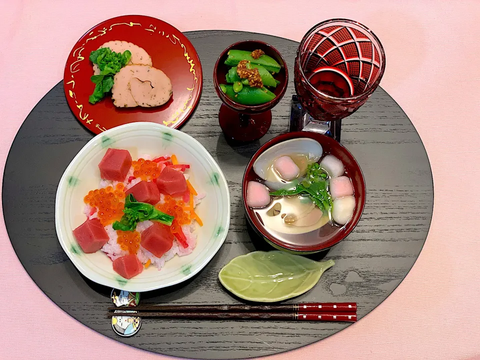 令和3.3.3 お夕飯🎎　勿論散らし寿しがメイン🌸|Seikoさん