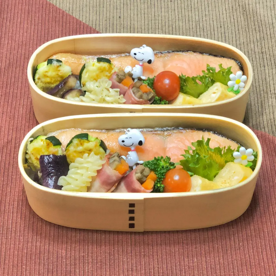 塩鮭グリル☘の双子ちゃんお弁当💙❤️ 1/27水|sweet homeさん