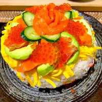 Snapdishの料理写真:ひな祭りちらし寿司ケーキ！|asaminnさん