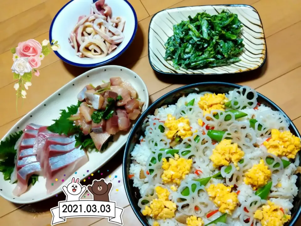 Snapdishの料理写真:雛まつりご飯！|かめ吉くんさん