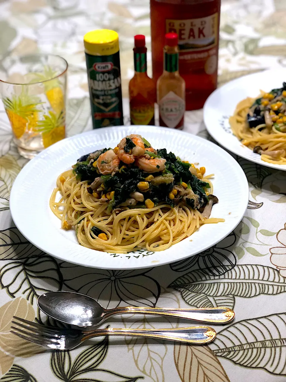 海老🦐とツナの野菜たっぷり和風パスタ🍝！|Mayumiさん