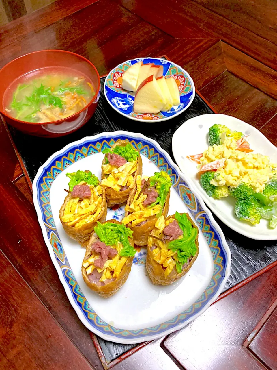 grandmaの晩ごはん☆雛祭り🎎桜の酢漬け🌸お稲荷|kaoriさん