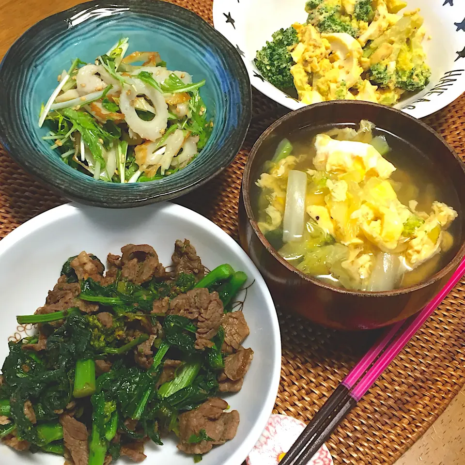 菜の花と牛肉のピリ辛炒め|トッチーさん