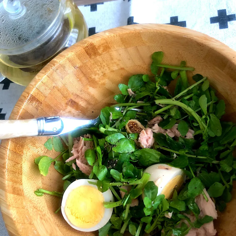 Snapdishの料理写真:ダイエット中のクレソンサラダランチ🥗いちじく入り|Yuka Tさん