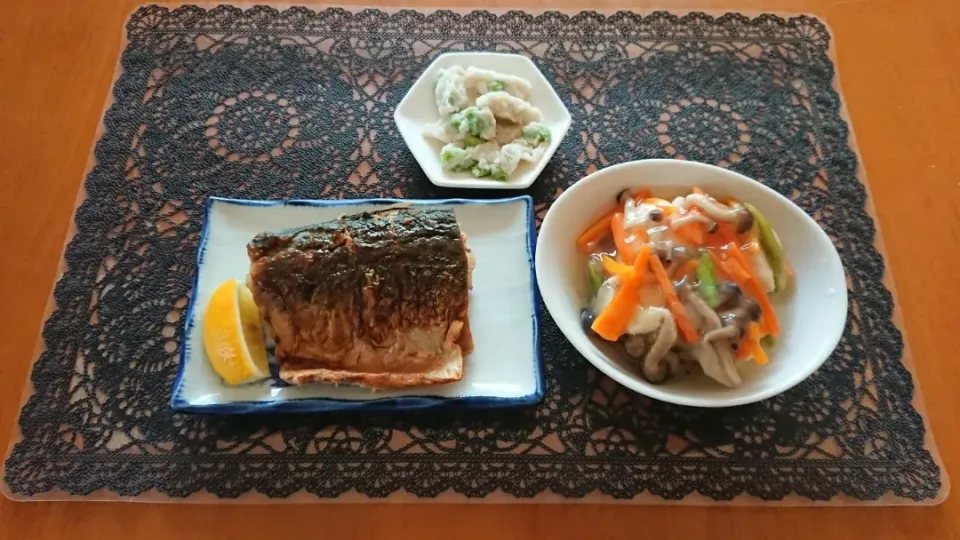 ☆生さばの塩焼き
☆あんかけ豆腐
☆枝豆天|chikakoさん