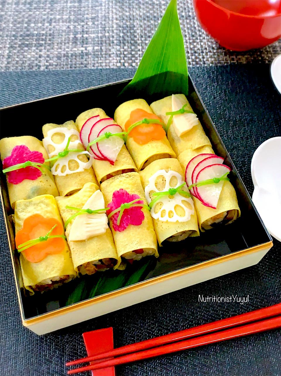 彩り野菜茶巾巻き寿司