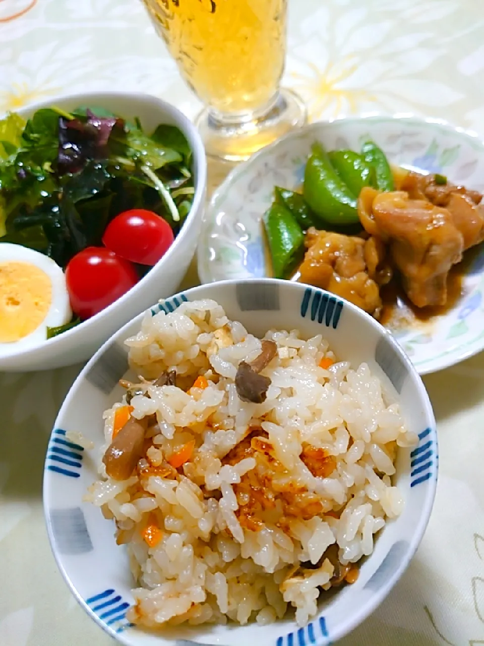 深川飯と
チキン照り焼き
新ワカメサラダ|🍒ふみりん🍒さん