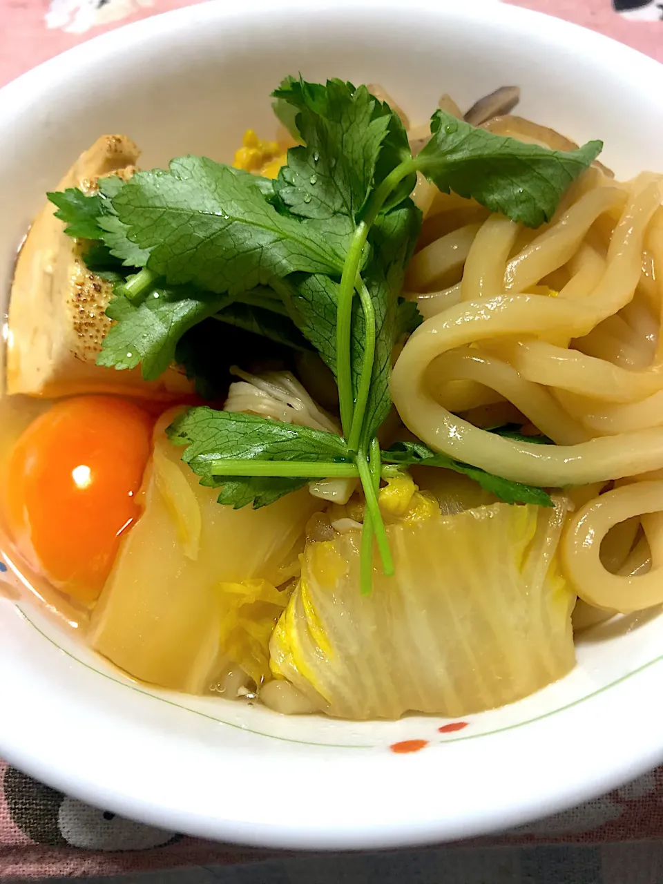 すき焼き風うどん入り😁|ころりんさん