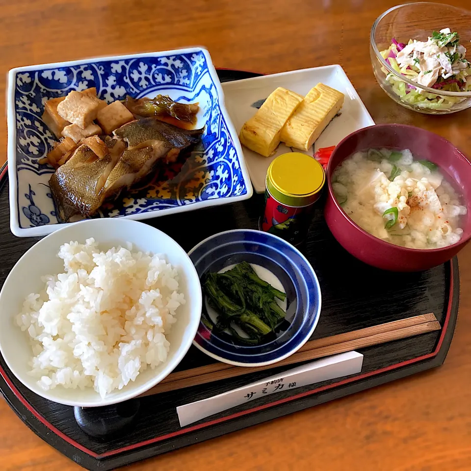 Snapdishの料理写真:かれいの煮付けで朝ごはん|Kさん