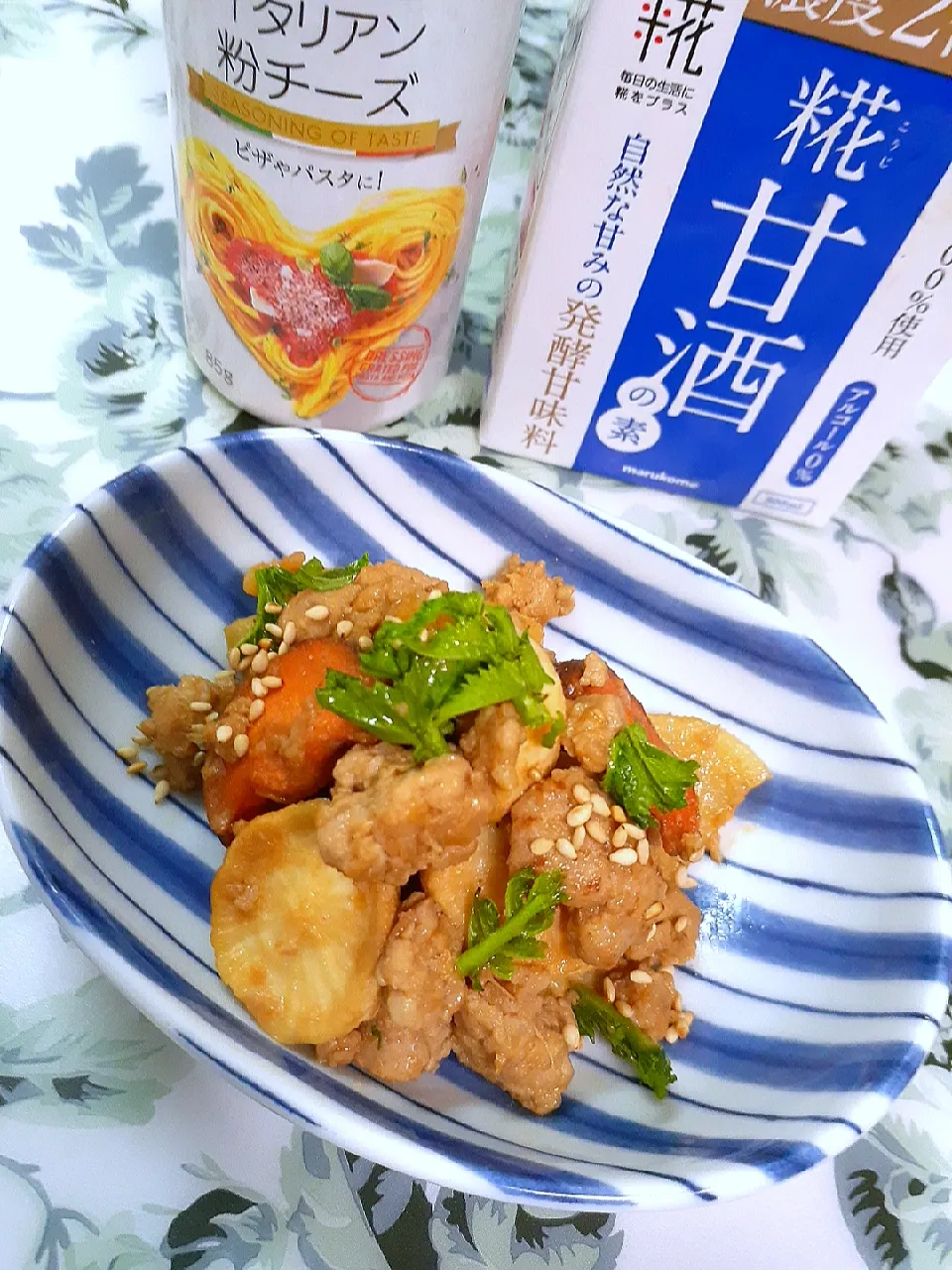 🔷糀甘酒と豆乳でふんわり🐖豚そぼろと天日干し野菜の味噌きんぴら🔷|@きなこさん