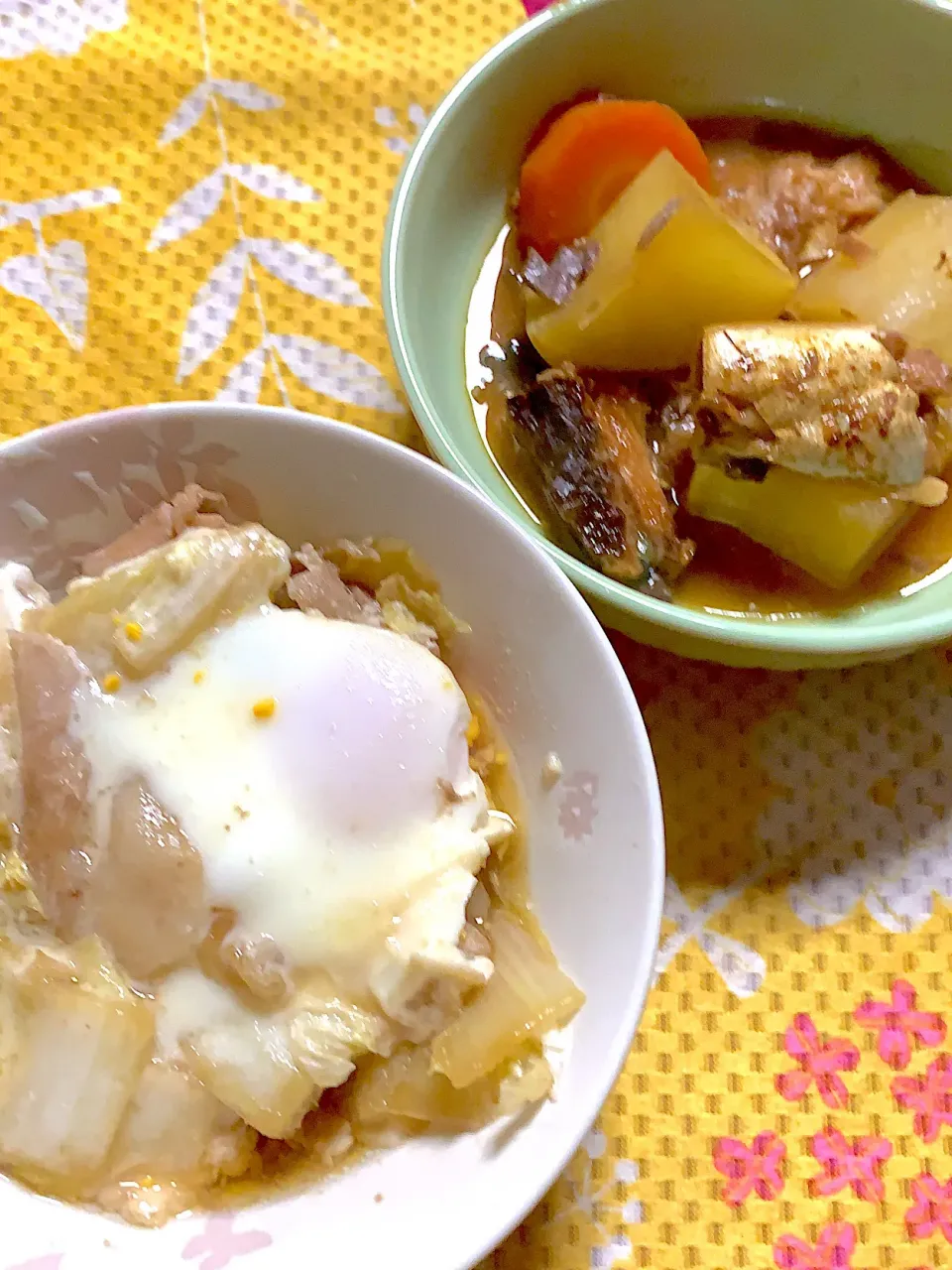 豚バラと白菜の卵とじ　大根ね鯖味噌煮|掛谷節子さん