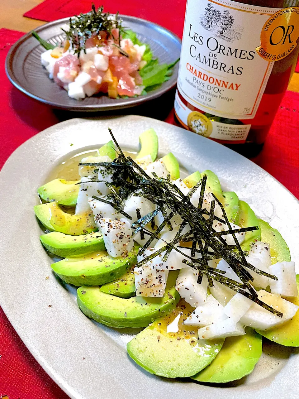 アボカドと長芋の和風カルパッチョ風🍀|おかちさん