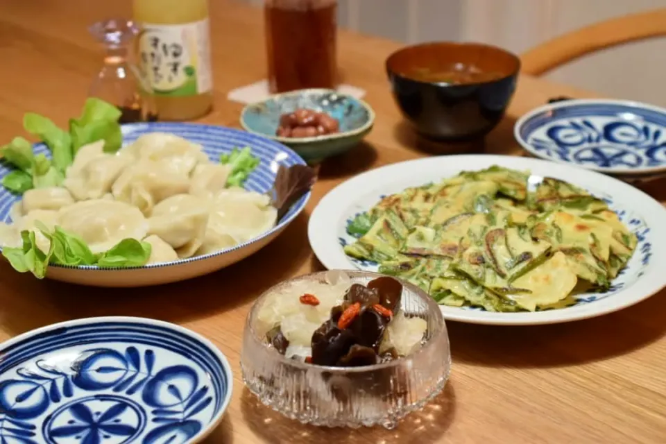 水餃子をメインに何品か|うにんぱすさん