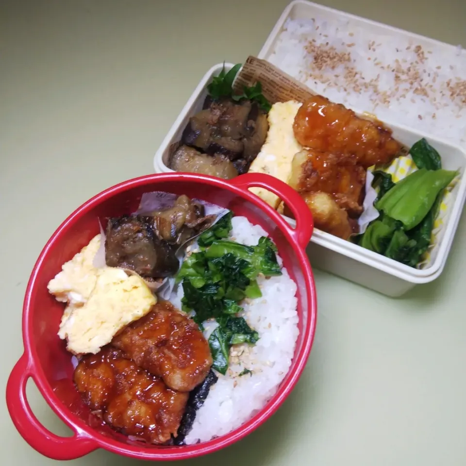 Snapdishの料理写真:3/8 父子弁当|けろよんさん