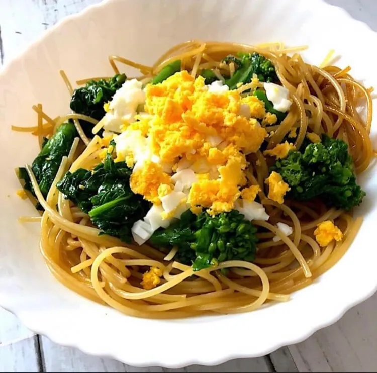 ミモザと菜の花の和風パスタ|ゆっきー♪さん