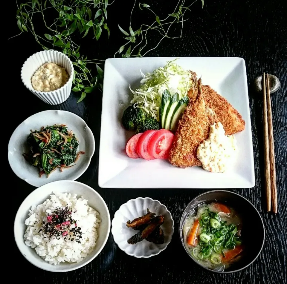 おうちアジフライ定食~💕|瑞さん