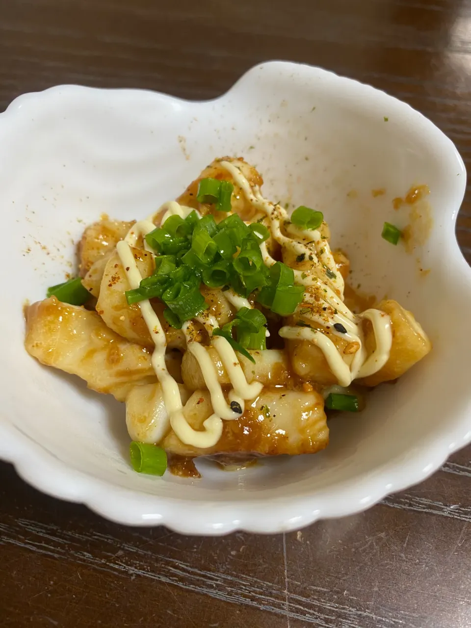 からあげビールさんの料理 ビールが進む♪イカのピリ辛にんにくオイマヨ炒め|TOMOさん