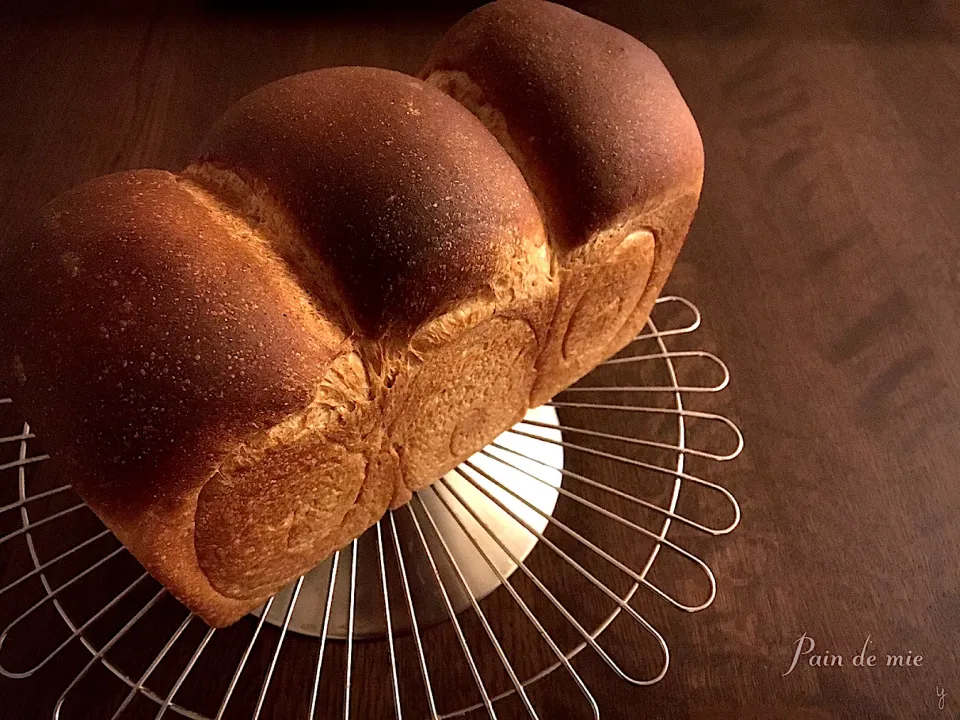 Snapdishの料理写真:ホップ種&ルヴァンリキッド de 山食🍞  全粒粉入り|yucca@さん