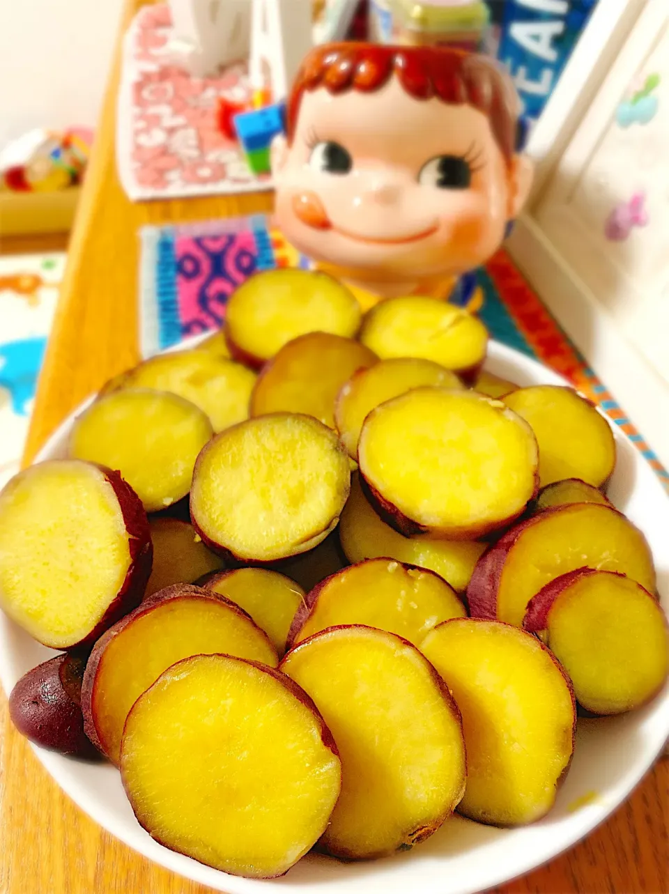 Snapdishの料理写真:今日も息子に奪われた♡紅はるかのほくほく蒸し。|ぽき。さん