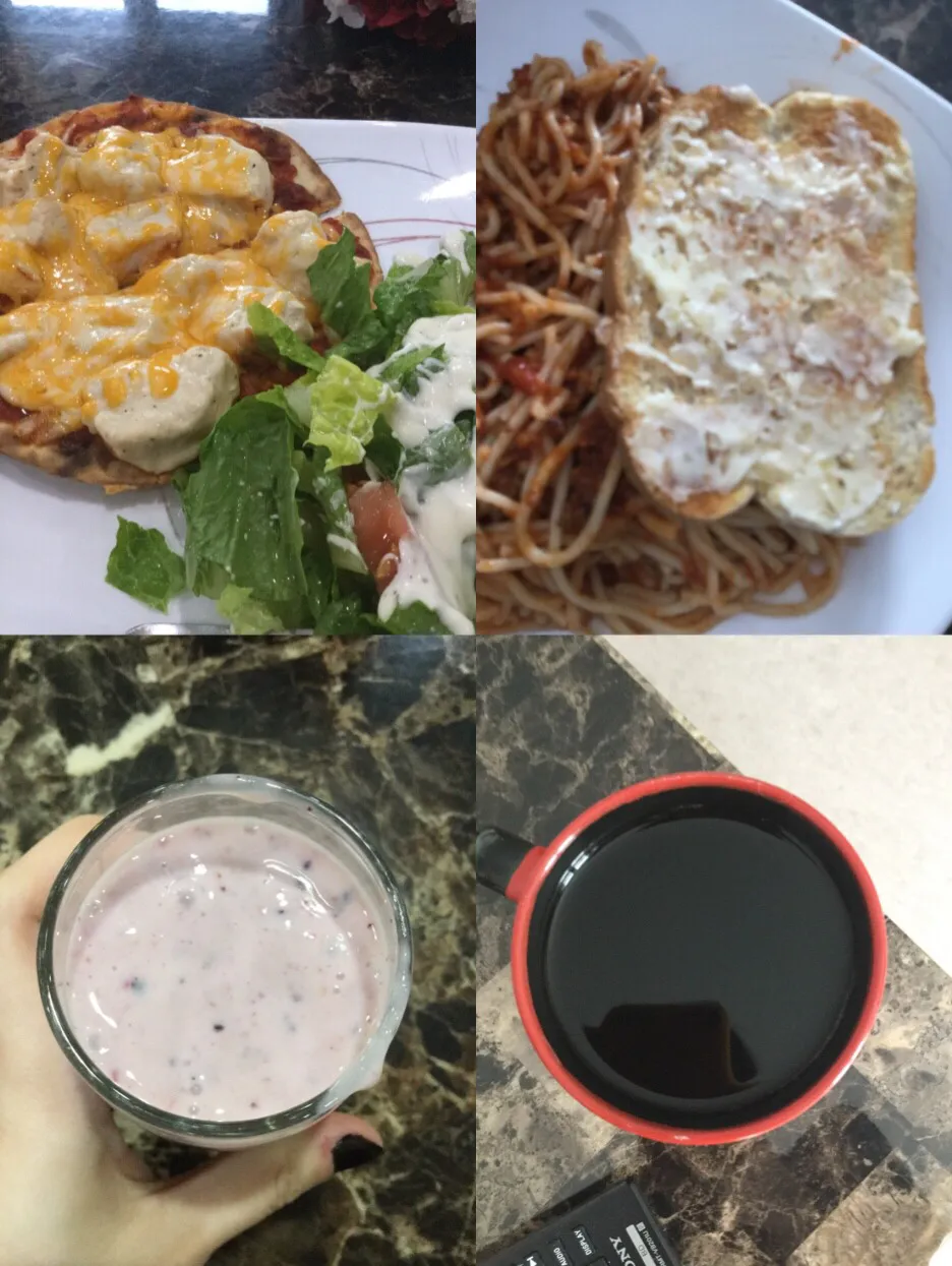 Homemade foods and a decaf coffee|ninja kittyさん