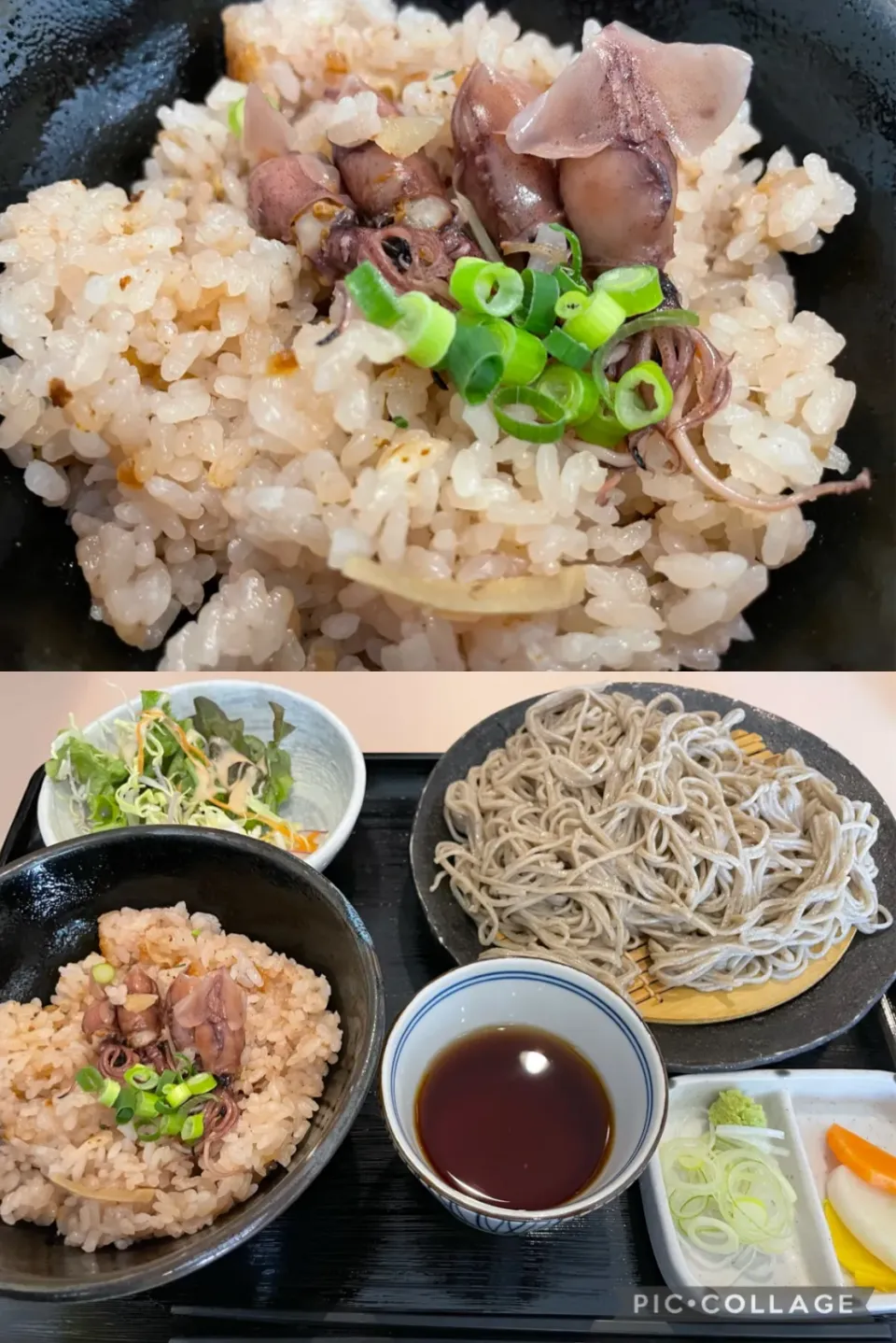 ランチは、ホタルイカの炊き込み御飯と蕎麦を。言葉では表現できない旨さのホタルイカ炊き込み御飯。ぜひ。@田治　五反田。|sniper66さん