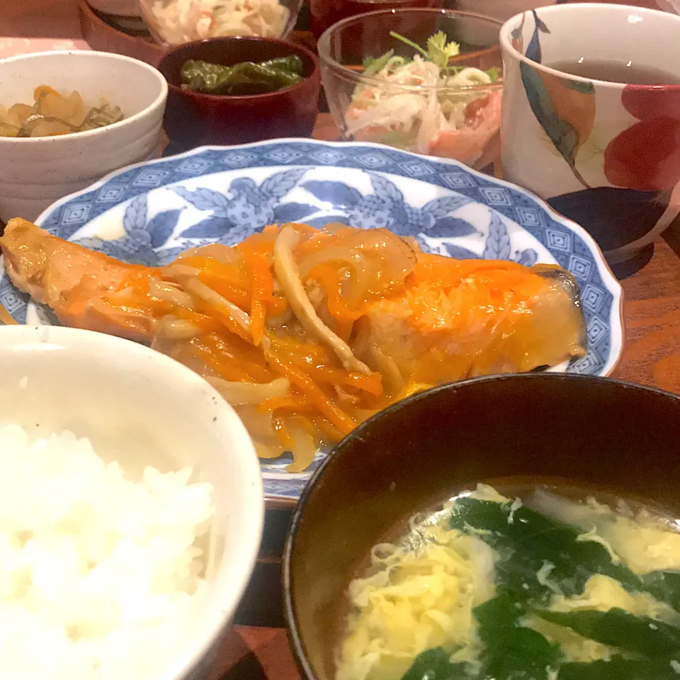 今日のお夕飯 鮭の野菜あんかけ|mokoさん