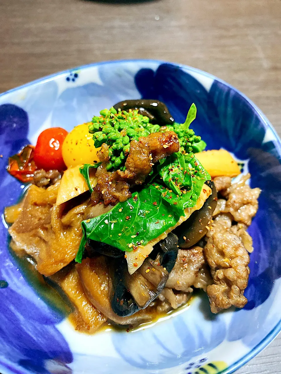 竹の子　菜の花　お麩　牛肉　トマト|みーさん