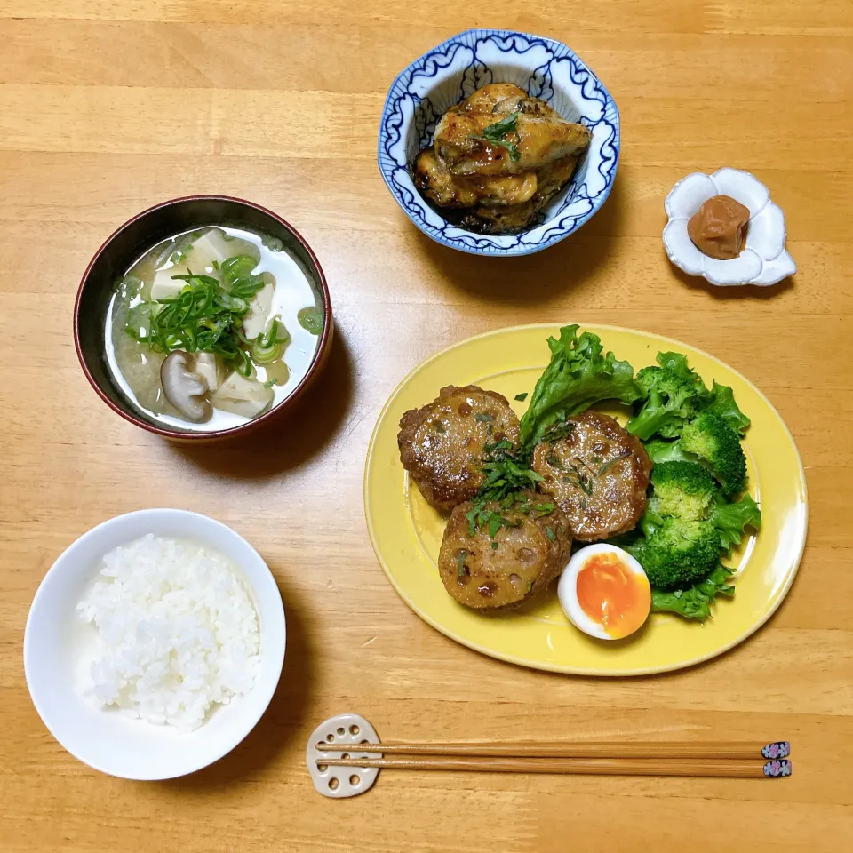 蓮根のはさみ焼きとカキの佃煮🦪|ちゃみこさん