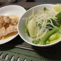 Snapdishの料理写真:温野菜and鷄のもも肉|秩父のゆうちゃさん