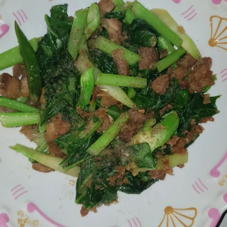 stir fry kale with chicken|patcookingfeverパットさん