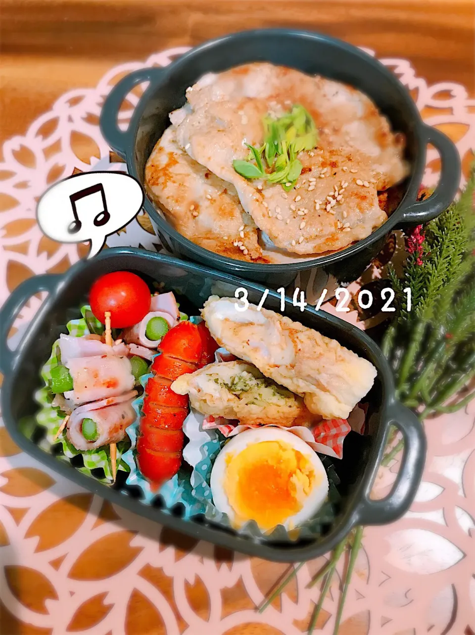 Snapdishの料理写真:✲︎今日のお弁当✲︎🎀🎀|🌼はなちゃん🌼さん