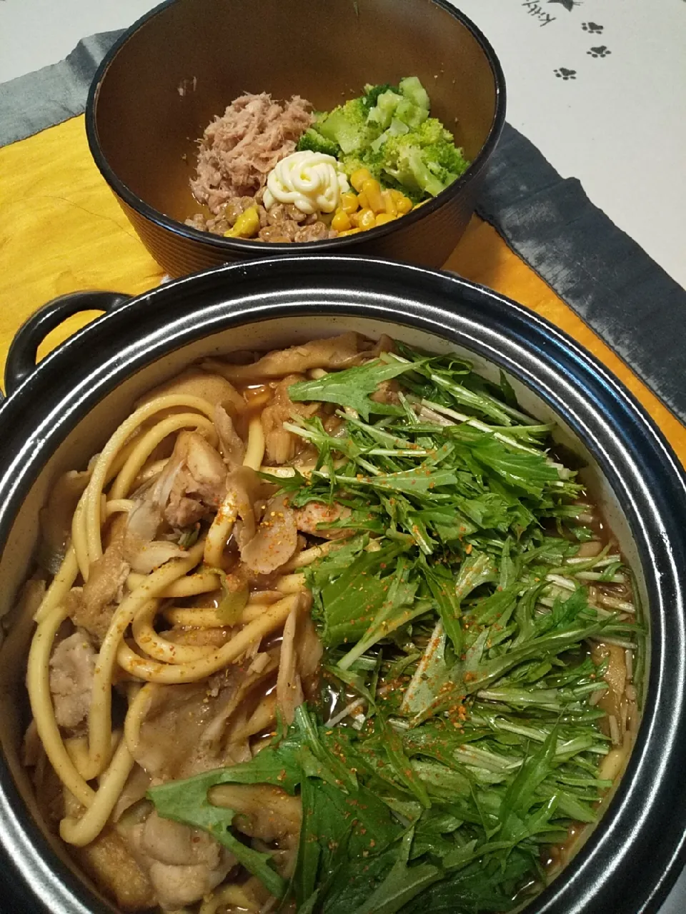 今日のお昼ごはん
※たっぷり水菜の味噌煮込みうどん
※ブロッコリーツナコーンの納豆マヨネーズ和え|れあMIXさん