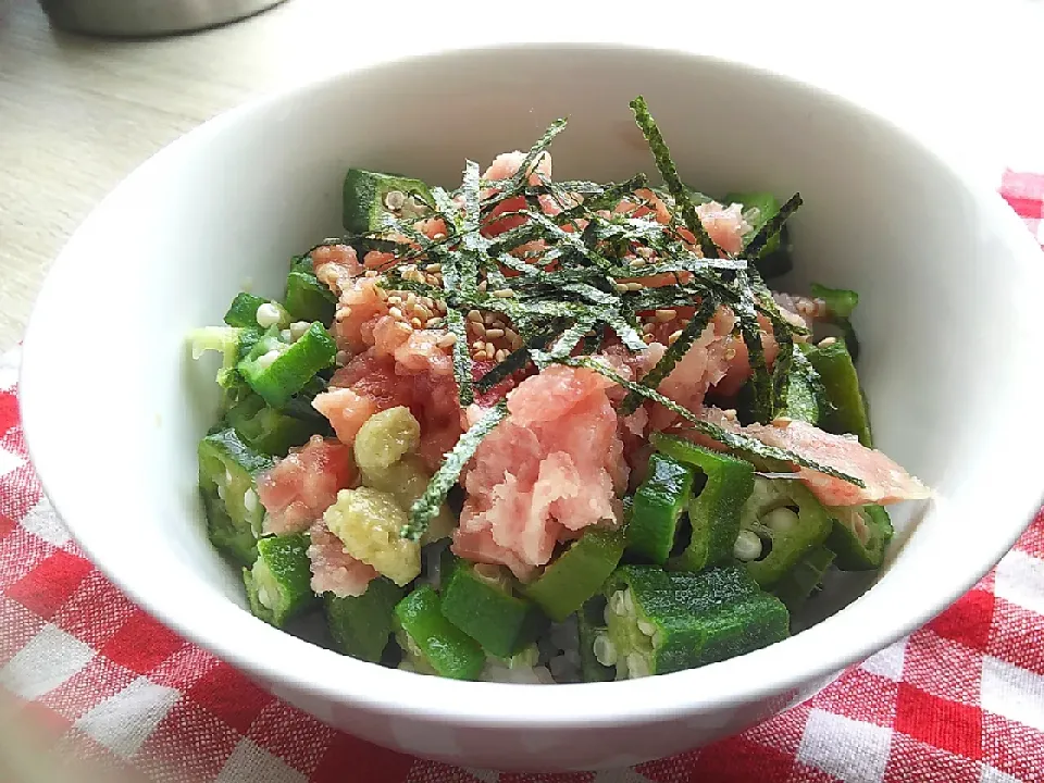 マグロ&オクラ丼|じゅりさん