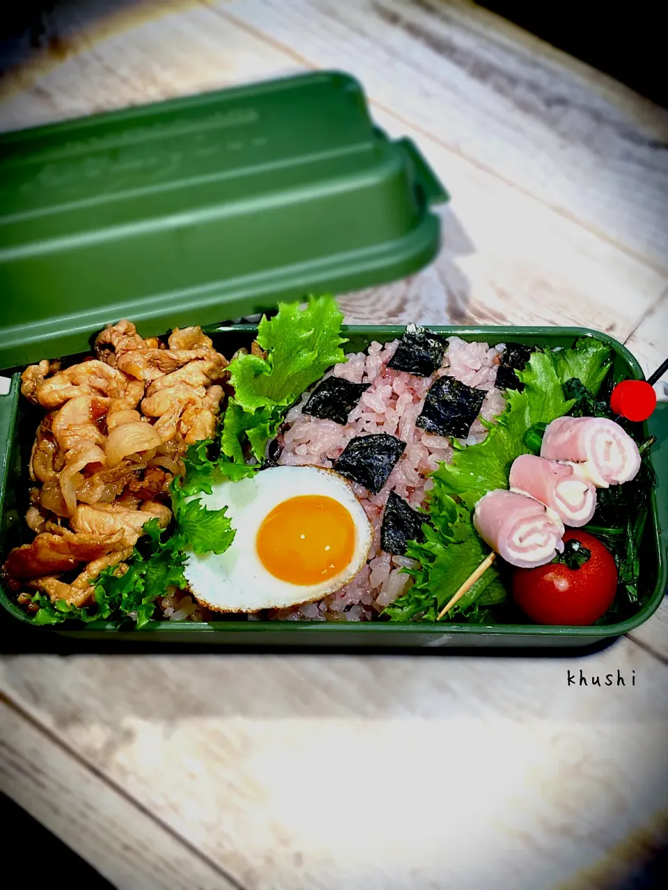 豚肉の甘辛ネギタレ炒め🐽の小僧弁当🍱|KOZUEさん