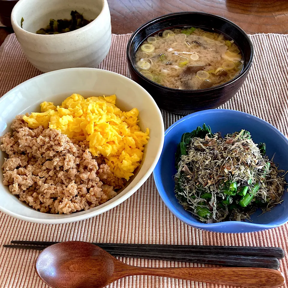 Snapdishの料理写真:鶏そぼろ丼|akkoさん