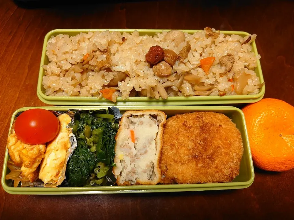 鶏釜飯&コロッケ弁当|りょーさん