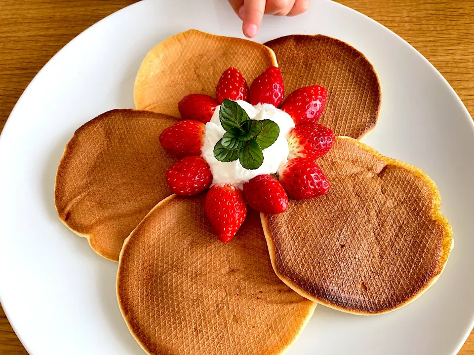 ＊ちびたんと作った幸せのパンケーキ風🥞＊|＊抹茶＊さん