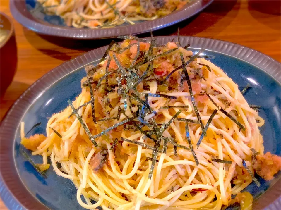 明太高菜の和えるだけパスタ|ふくすけ食堂さん