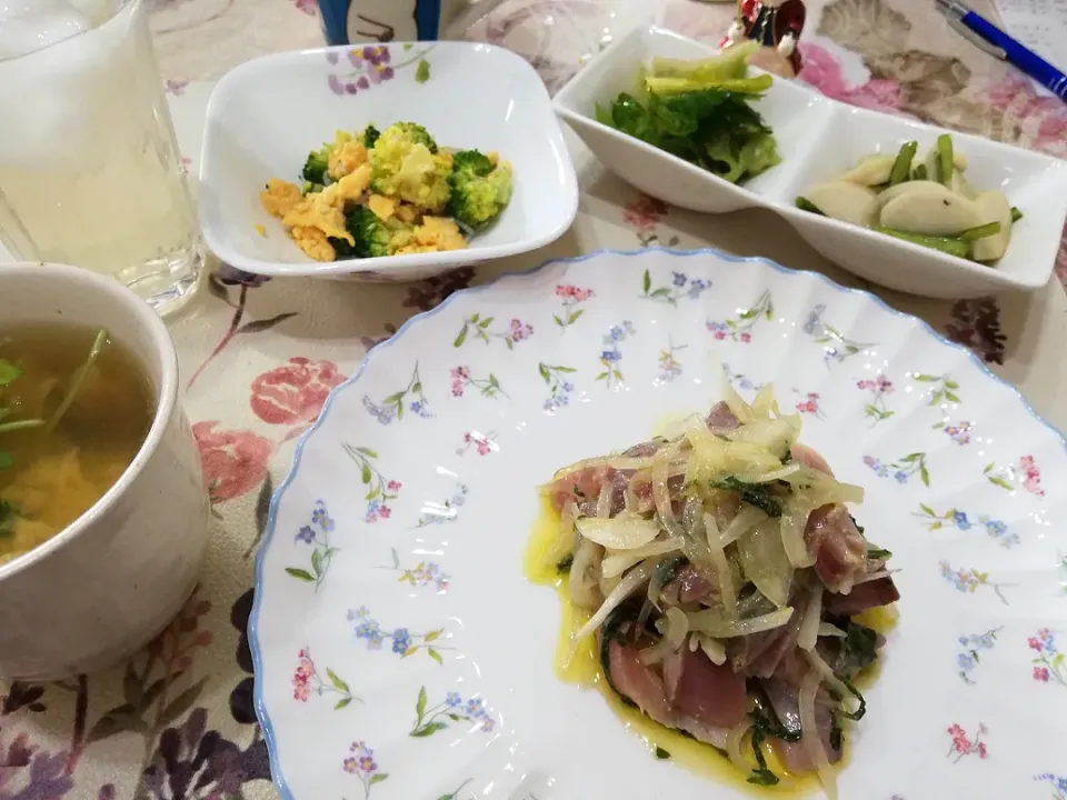 '21,3/17
いなだのカルパッチョと作りおきで晩ご飯😋|たえさん