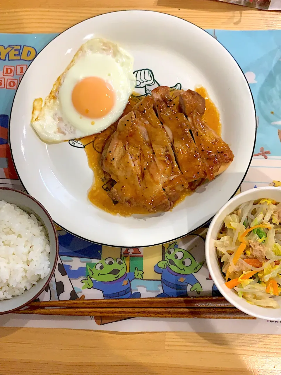 チキンステーキ　&    白菜と春雨のサラダ|ぺろたんさん