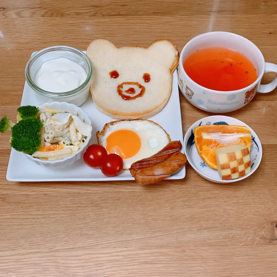 朝ごはんクマのパンワンプレート^ ^|ヤマネコさん