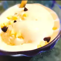 vanilla flavour ice cream garnish with choco chips|musaさん