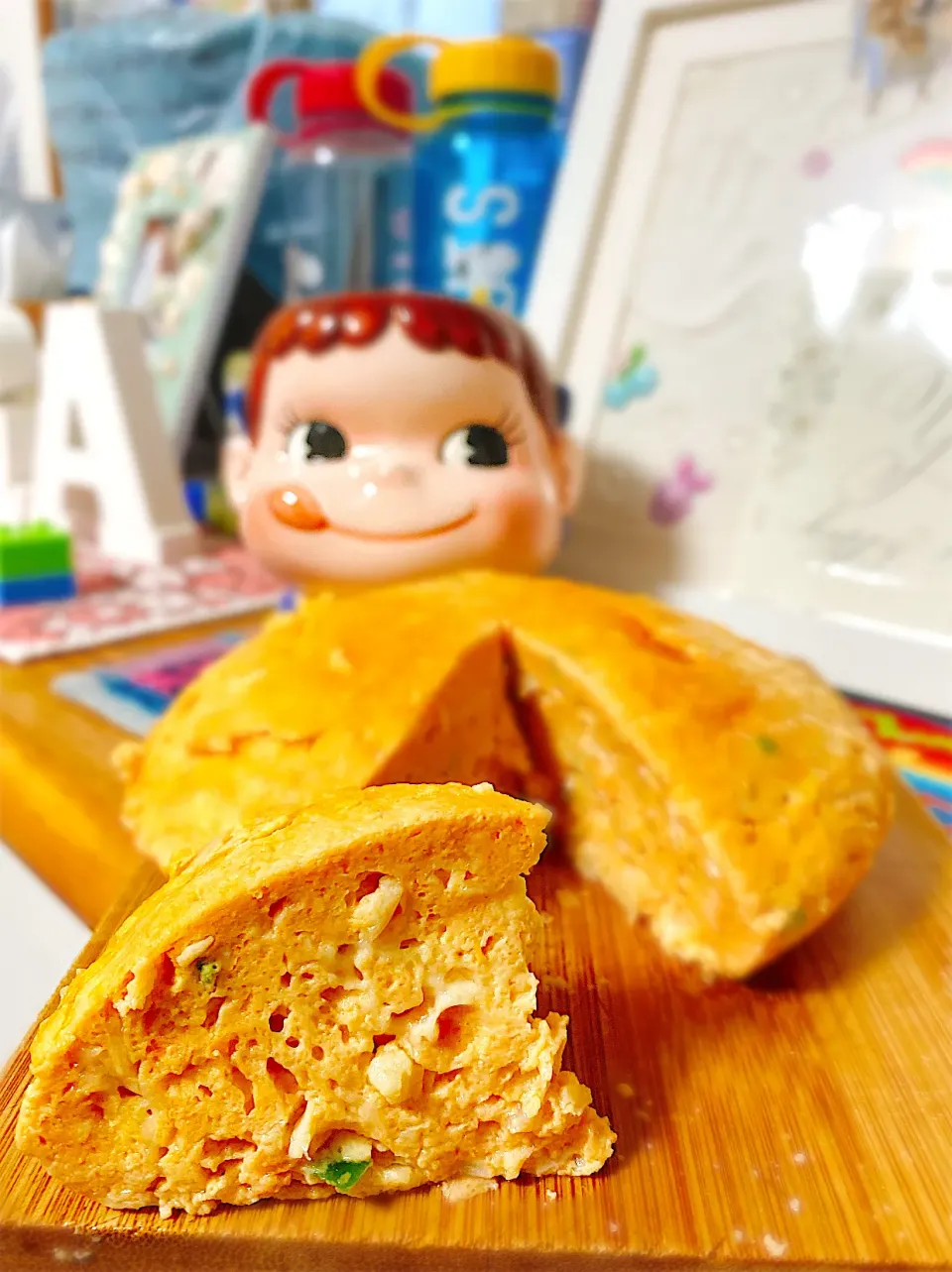 Snapdishの料理写真:まるでケーキシリーズ♡チーズナポリタン蒸したまご。|ぽき。さん