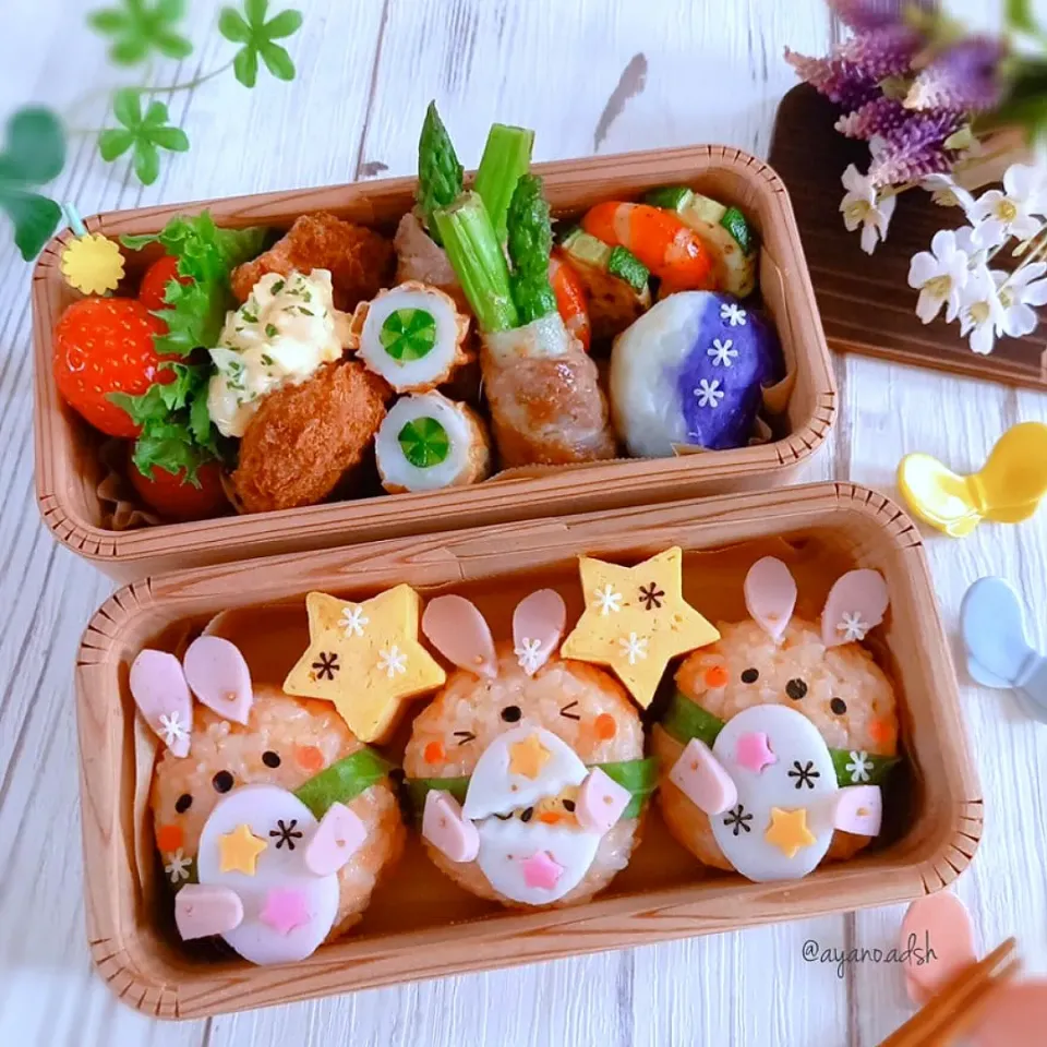 🐰まんまるおにぎり
🥚イースター弁当♪|ayano.adshさん