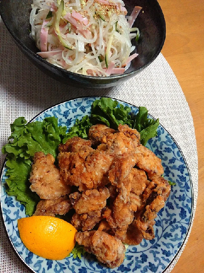 鶏の唐揚げ  大根サラダ|よしみさん