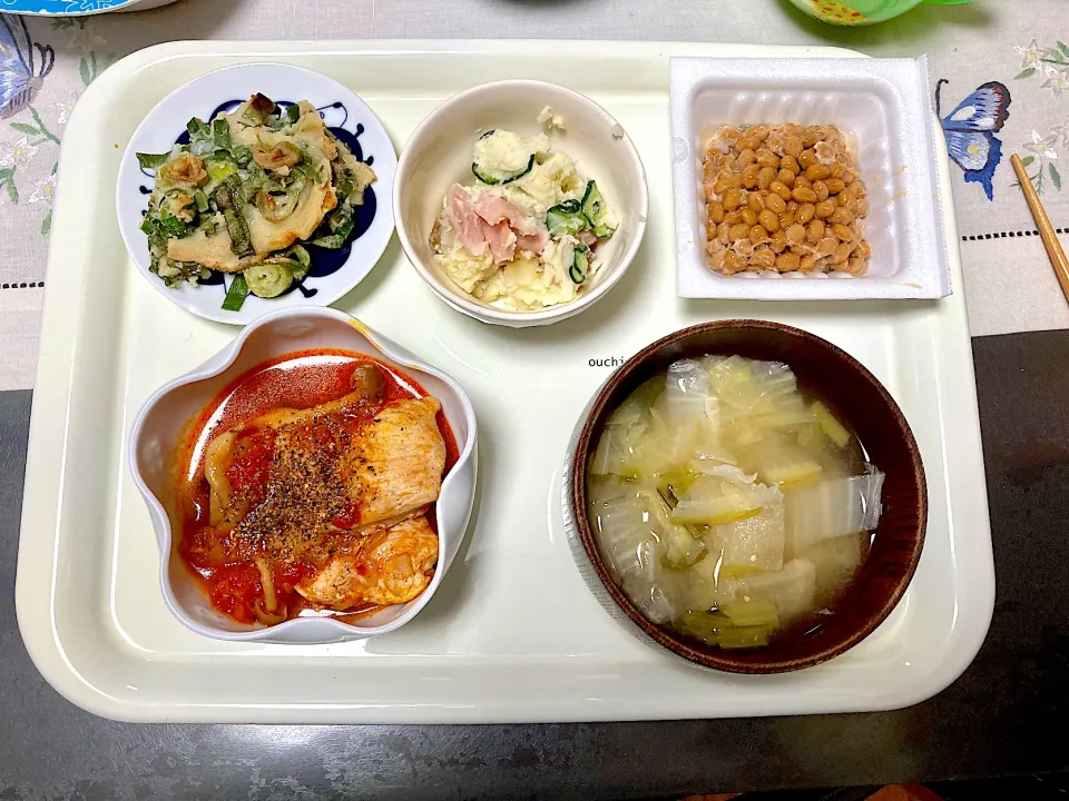 鶏肉とキノコのトマト煮のご飯|みよさん