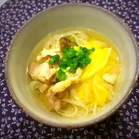 Snapdishの料理写真:稲庭鶏出汁煮麺|mimaさん